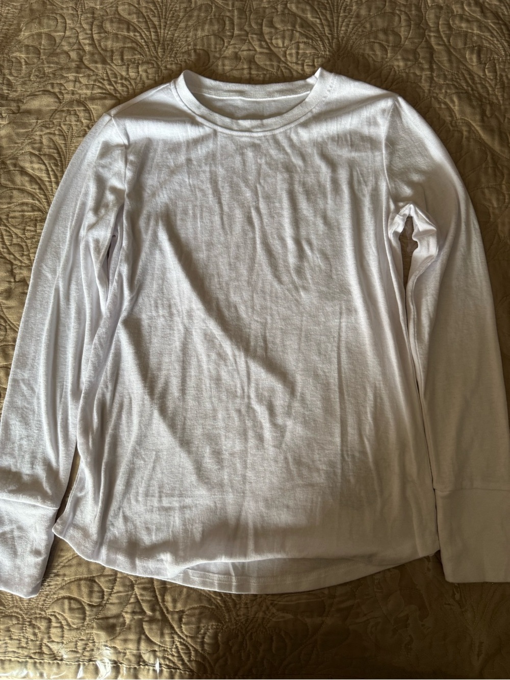 Kids Long-Sleeve Crewneck Top - White